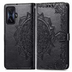 Custodia Portafoglio In Pelle Fantasia Modello Cover con Supporto per Xiaomi Redmi K50 Gaming 5G Nero