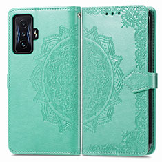 Custodia Portafoglio In Pelle Fantasia Modello Cover con Supporto per Xiaomi Redmi K50 Gaming 5G Verde