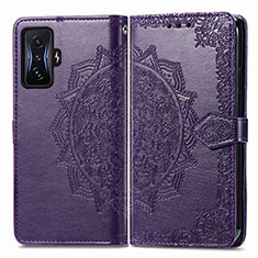 Custodia Portafoglio In Pelle Fantasia Modello Cover con Supporto per Xiaomi Redmi K50 Gaming 5G Viola