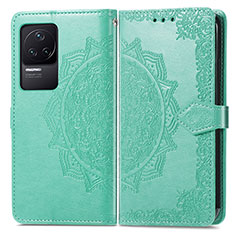 Custodia Portafoglio In Pelle Fantasia Modello Cover con Supporto per Xiaomi Redmi K50 Pro 5G Verde