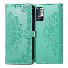 Custodia Portafoglio In Pelle Fantasia Modello Cover con Supporto per Xiaomi Redmi Note 10 5G Verde