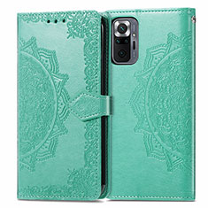 Custodia Portafoglio In Pelle Fantasia Modello Cover con Supporto per Xiaomi Redmi Note 10 Pro Max Verde