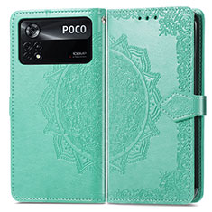 Custodia Portafoglio In Pelle Fantasia Modello Cover con Supporto per Xiaomi Redmi Note 11E Pro 5G Verde