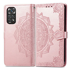 Custodia Portafoglio In Pelle Fantasia Modello Cover con Supporto per Xiaomi Redmi Note 11S 4G Oro Rosa