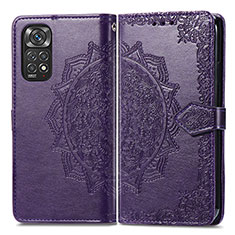 Custodia Portafoglio In Pelle Fantasia Modello Cover con Supporto per Xiaomi Redmi Note 11S 4G Viola