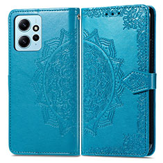 Custodia Portafoglio In Pelle Fantasia Modello Cover con Supporto per Xiaomi Redmi Note 12 4G Blu