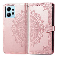 Custodia Portafoglio In Pelle Fantasia Modello Cover con Supporto per Xiaomi Redmi Note 12 4G Oro Rosa