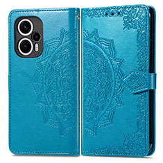 Custodia Portafoglio In Pelle Fantasia Modello Cover con Supporto per Xiaomi Redmi Note 12 Turbo 5G Blu