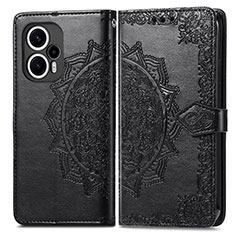 Custodia Portafoglio In Pelle Fantasia Modello Cover con Supporto per Xiaomi Redmi Note 12 Turbo 5G Nero