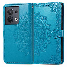 Custodia Portafoglio In Pelle Fantasia Modello Cover con Supporto per Xiaomi Redmi Note 13 5G Blu