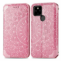 Custodia Portafoglio In Pelle Fantasia Modello Cover con Supporto S01D per Google Pixel 5a 5G Oro Rosa