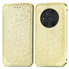 Custodia Portafoglio In Pelle Fantasia Modello Cover con Supporto S01D per Huawei Honor Magic3 5G Oro