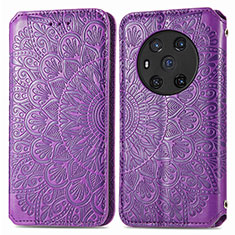 Custodia Portafoglio In Pelle Fantasia Modello Cover con Supporto S01D per Huawei Honor Magic3 5G Viola