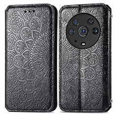 Custodia Portafoglio In Pelle Fantasia Modello Cover con Supporto S01D per Huawei Honor Magic3 Pro 5G Nero