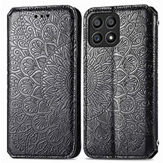 Custodia Portafoglio In Pelle Fantasia Modello Cover con Supporto S01D per Huawei Honor X30i Nero