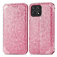 Custodia Portafoglio In Pelle Fantasia Modello Cover con Supporto S01D per Huawei Honor X30i Oro Rosa