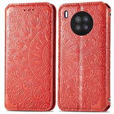 Custodia Portafoglio In Pelle Fantasia Modello Cover con Supporto S01D per Huawei Nova 8i Rosso