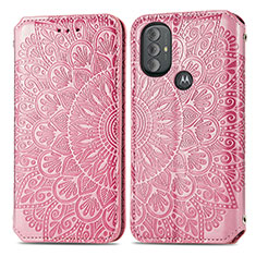 Custodia Portafoglio In Pelle Fantasia Modello Cover con Supporto S01D per Motorola Moto G Power (2022) Oro Rosa