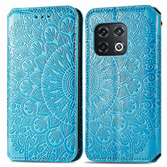 Custodia Portafoglio In Pelle Fantasia Modello Cover con Supporto S01D per OnePlus 10 Pro 5G Blu