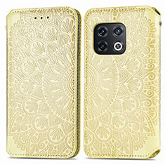 Custodia Portafoglio In Pelle Fantasia Modello Cover con Supporto S01D per OnePlus 10 Pro 5G Oro