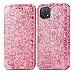 Custodia Portafoglio In Pelle Fantasia Modello Cover con Supporto S01D per Oppo A16e Oro Rosa