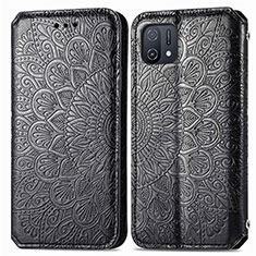 Custodia Portafoglio In Pelle Fantasia Modello Cover con Supporto S01D per Oppo A16K Nero