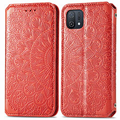 Custodia Portafoglio In Pelle Fantasia Modello Cover con Supporto S01D per Oppo A16K Rosso