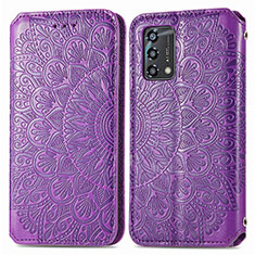 Custodia Portafoglio In Pelle Fantasia Modello Cover con Supporto S01D per Oppo A74 4G Viola