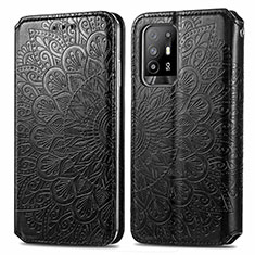 Custodia Portafoglio In Pelle Fantasia Modello Cover con Supporto S01D per Oppo A94 5G Nero