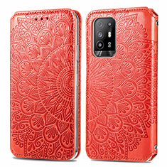 Custodia Portafoglio In Pelle Fantasia Modello Cover con Supporto S01D per Oppo A94 5G Rosso