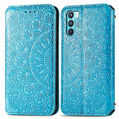 Custodia Portafoglio In Pelle Fantasia Modello Cover con Supporto S01D per Oppo K9 Pro 5G Blu