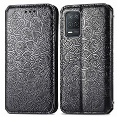 Custodia Portafoglio In Pelle Fantasia Modello Cover con Supporto S01D per Realme 8 5G Nero