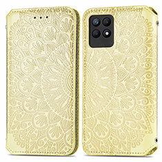 Custodia Portafoglio In Pelle Fantasia Modello Cover con Supporto S01D per Realme 8i Oro