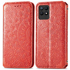 Custodia Portafoglio In Pelle Fantasia Modello Cover con Supporto S01D per Realme 8i Rosso