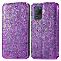 Custodia Portafoglio In Pelle Fantasia Modello Cover con Supporto S01D per Realme 8s 5G Viola