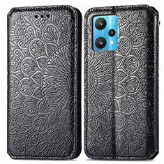 Custodia Portafoglio In Pelle Fantasia Modello Cover con Supporto S01D per Realme 9 4G Nero