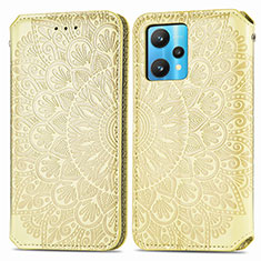 Custodia Portafoglio In Pelle Fantasia Modello Cover con Supporto S01D per Realme 9 4G Oro