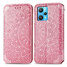 Custodia Portafoglio In Pelle Fantasia Modello Cover con Supporto S01D per Realme 9 4G Oro Rosa