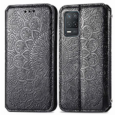 Custodia Portafoglio In Pelle Fantasia Modello Cover con Supporto S01D per Realme 9 5G India Nero