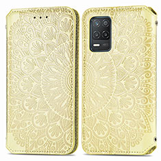 Custodia Portafoglio In Pelle Fantasia Modello Cover con Supporto S01D per Realme 9 5G India Oro