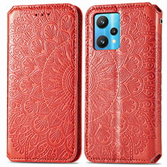 Custodia Portafoglio In Pelle Fantasia Modello Cover con Supporto S01D per Realme 9 5G Rosso