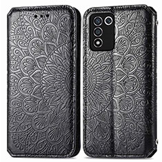 Custodia Portafoglio In Pelle Fantasia Modello Cover con Supporto S01D per Realme 9 SE 5G Nero