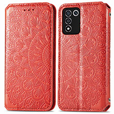 Custodia Portafoglio In Pelle Fantasia Modello Cover con Supporto S01D per Realme 9 SE 5G Rosso