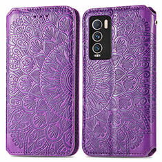 Custodia Portafoglio In Pelle Fantasia Modello Cover con Supporto S01D per Realme GT Master Explorer 5G Viola