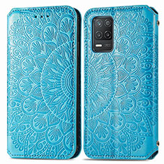 Custodia Portafoglio In Pelle Fantasia Modello Cover con Supporto S01D per Realme Narzo 30 5G Blu