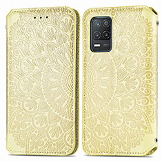 Custodia Portafoglio In Pelle Fantasia Modello Cover con Supporto S01D per Realme Narzo 30 5G Oro