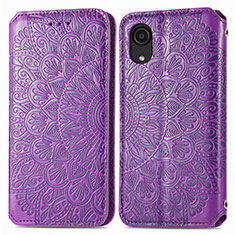 Custodia Portafoglio In Pelle Fantasia Modello Cover con Supporto S01D per Samsung Galaxy A03 Core Viola