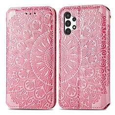 Custodia Portafoglio In Pelle Fantasia Modello Cover con Supporto S01D per Samsung Galaxy A13 4G Oro Rosa