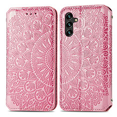 Custodia Portafoglio In Pelle Fantasia Modello Cover con Supporto S01D per Samsung Galaxy A13 5G Oro Rosa