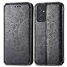 Custodia Portafoglio In Pelle Fantasia Modello Cover con Supporto S01D per Samsung Galaxy A15 4G Nero